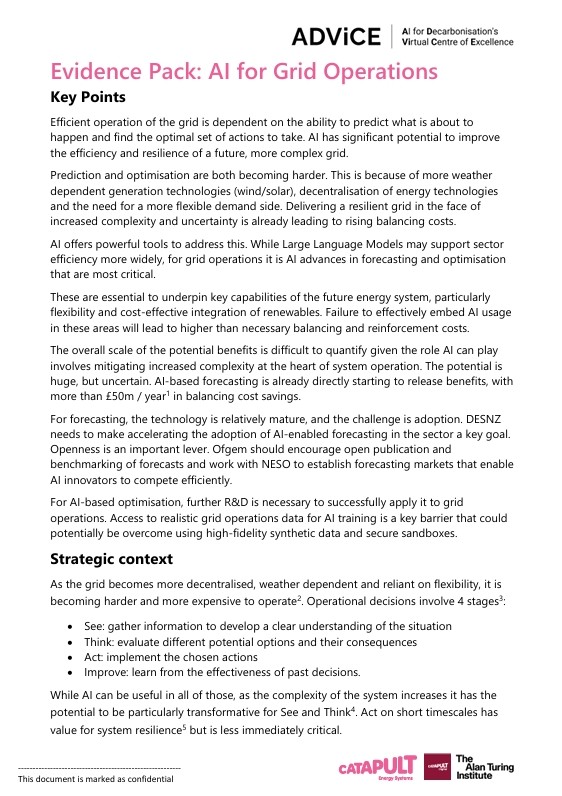 Evidence Pack: AI for Grid Operations