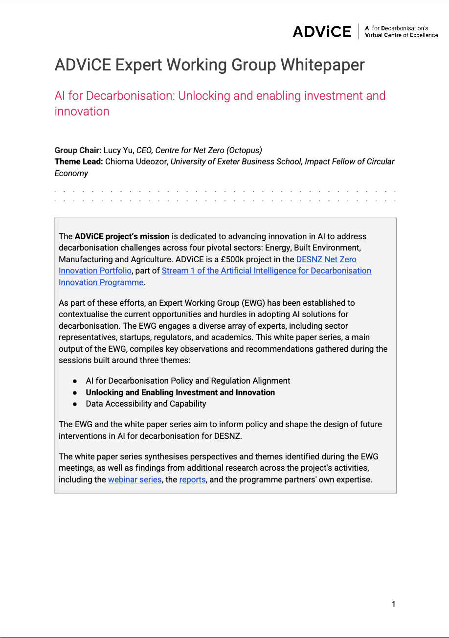 Unlocking and enabling investment and innovation