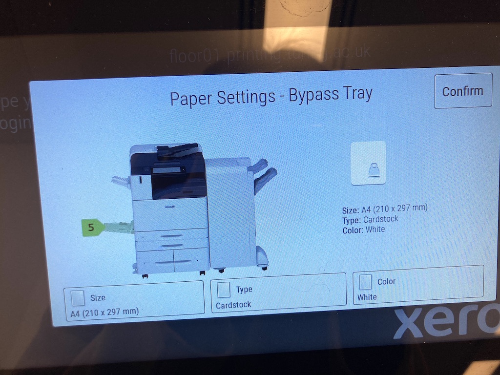 Printer screen dialog box