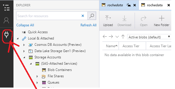 Azure Storage Explorer connection